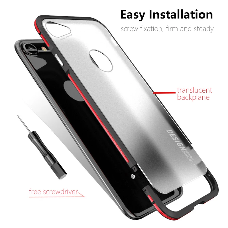 LUPHIE чехол для iPhone 8 Plus чехол Роскошный тонкий металлический алюминиевый каркас жесткий пластиковый защитный чехол для телефона iPhone 8 задняя крышка