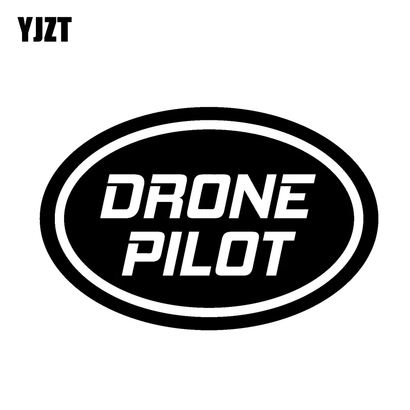 YJZT 13,2 см * 8,7 см «Дрон Пилот» овальные UAV Дрон виниловые наклейки автомобильные наклейки черные/серебряные Фотообои