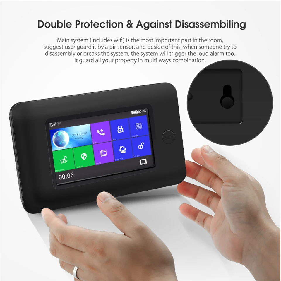 DAYTECH GSM цветной сенсорный экран GSM WiFi сигнализация PIR/дверной/оконный датчик Android iOS APP пульт дистанционного управления совместим с Alexa