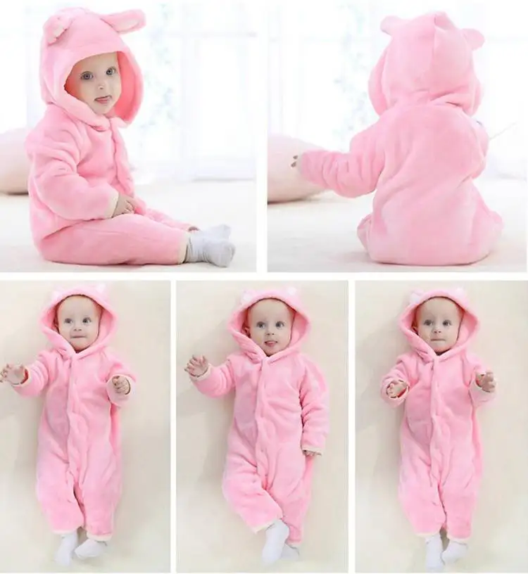 Мягкая теплая зимняя одежда унисекс для новорожденных от 0 до 18 месяцев костюм с