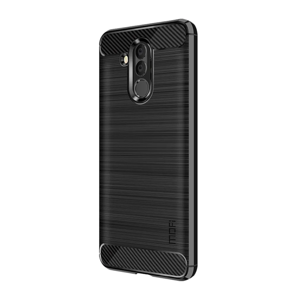 Крышка Mofi чехол матовая текстура углеродное волокно мягкий силиконовый для Huawei