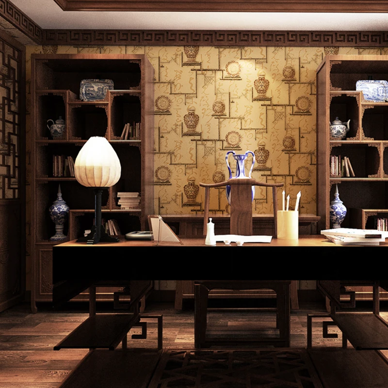 Новые китайские классические обои для гостиной кабинета телевизора фоновые
