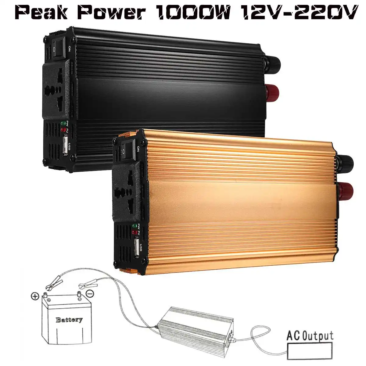 KROAK DC 12V к AC 220V солнечный инвертор 4000W модифицированный синусоидальный преобразователь для автомобилей и грузовиков