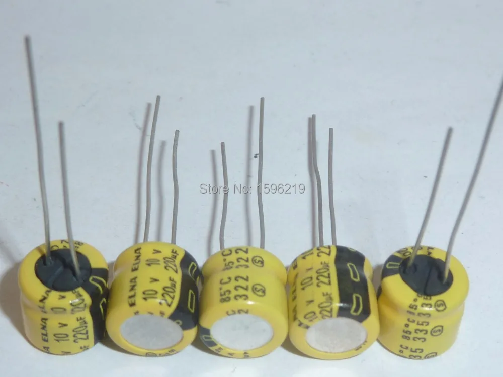 10 шт. 220 мкФ 10V ELNA желтого цвета 8x7 мм 10V220uF аудио конденсатор с алюминиевой