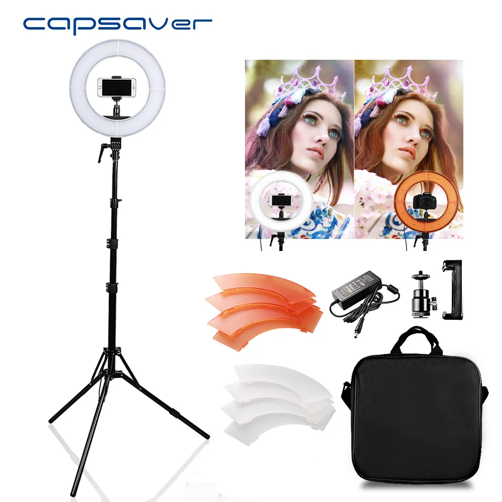 Capsaver RL-12 светодиодный кольцевой светильник со штативом круговой для фотографии