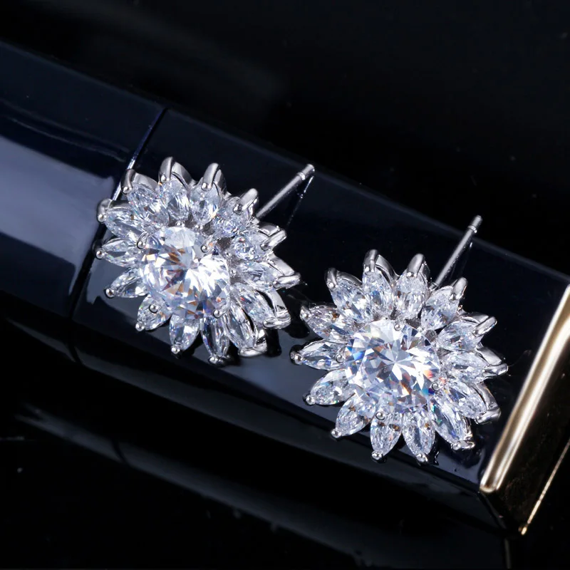 Pera новинка модные большие солнцезащитные в форме цветка с кубическим цирконием