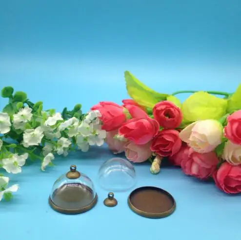 Стеклянный шар с полукруглым бронзовым покрытием 100 шт./лот 25 мм пузырьковая