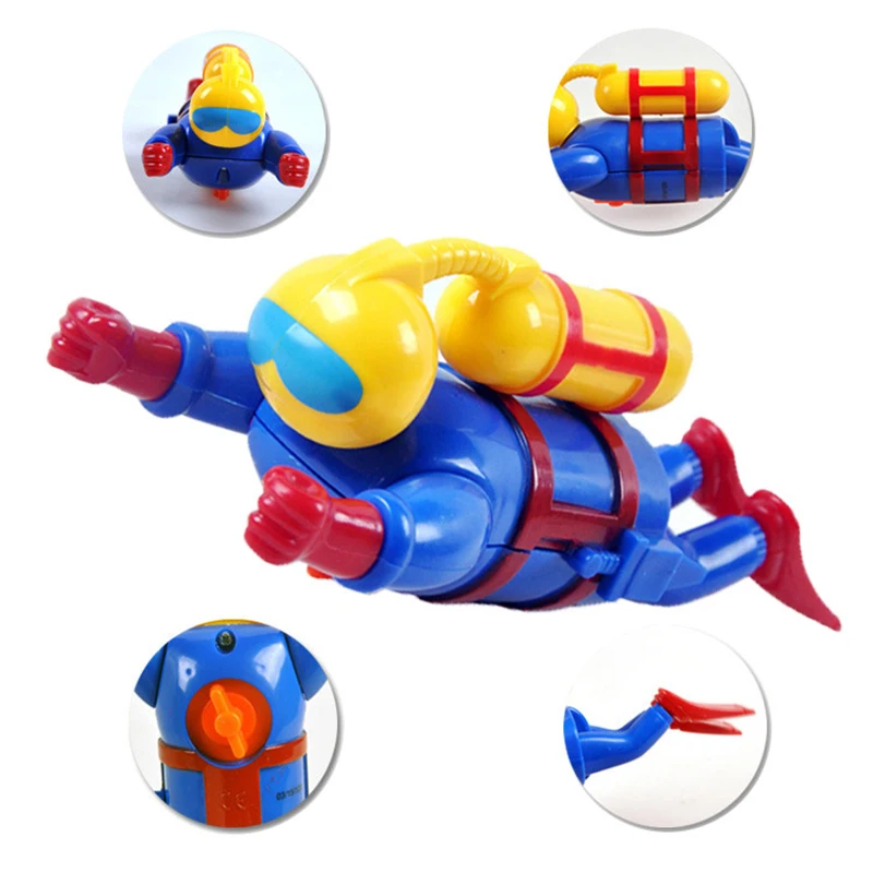 Детские игрушки для купания затычки Wind up Frogman Ванна игрушка для дайвера плавательный лягушка детская ванная черепаха утка Ванна игрушка