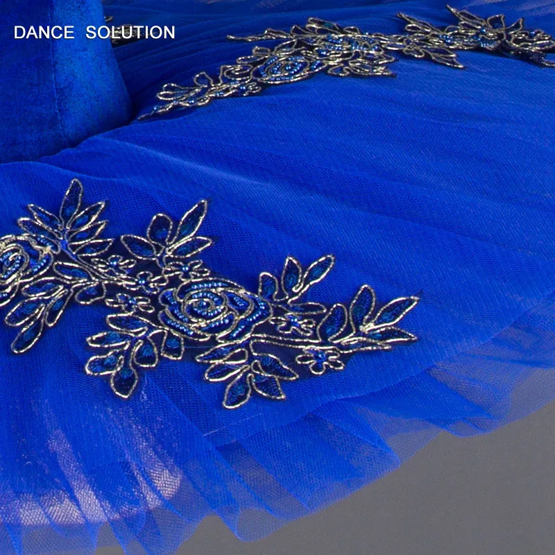 Бархатный топ Плиссированная фатиновая юбка Цвет королевский синий Балетная