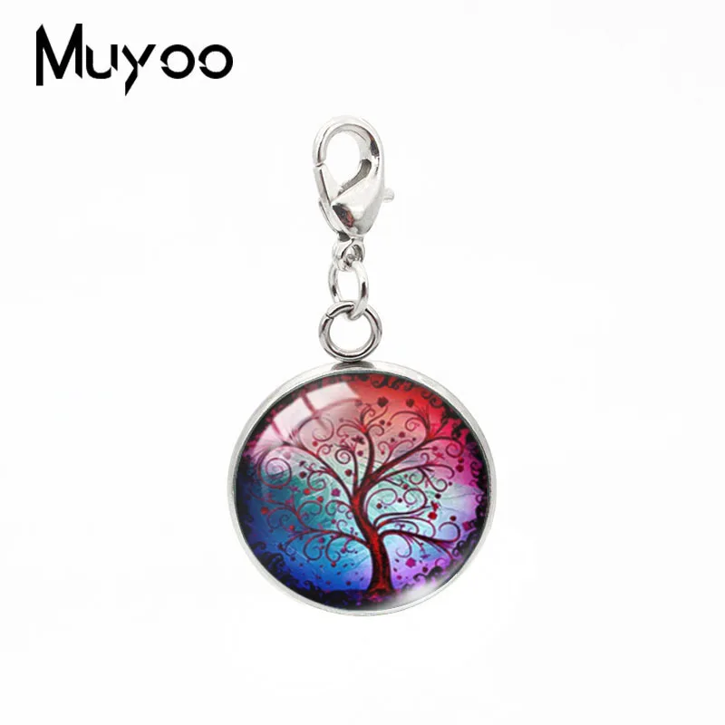 Новинка 2019 Дерево жизни круглый талисман Кулон серебряный цвет стеклянные