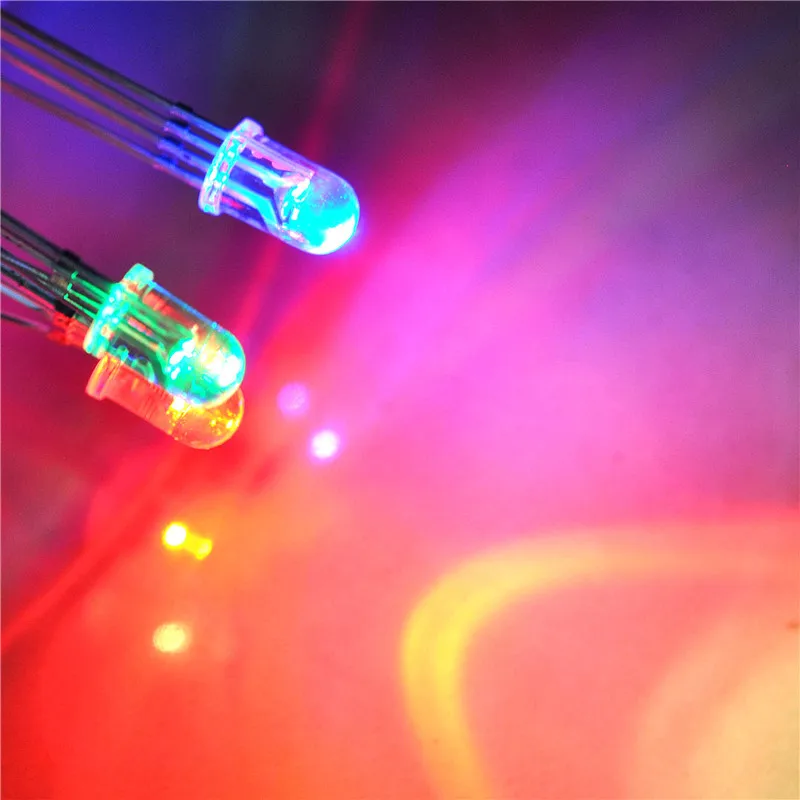 PHISCALE 50 шт. 5 мм RGB (красный/зеленый/синий) многоцветные Светодиоды общий анод