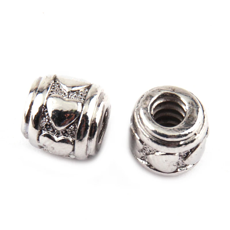 Бесплатная доставка европейские бусины с резьбой металлические сердечками
