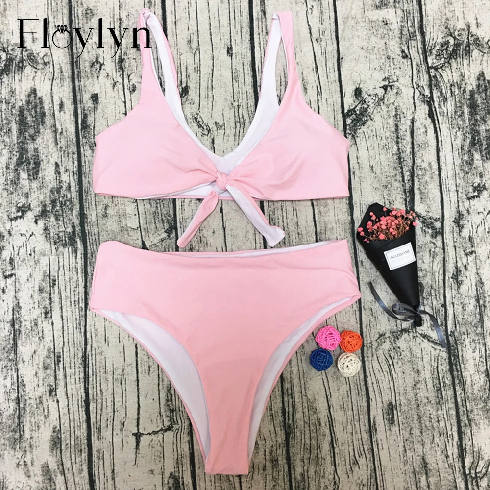 Floylyn бантик бикини пляжная одежда купальный костюм женские купальные