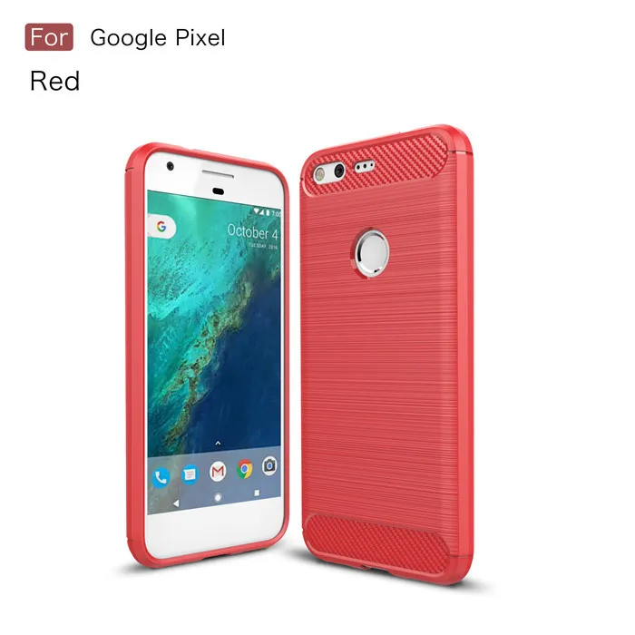 red Чехол для Google Pixel 5,", матовый защитный противоударный мягкий чехол из ТПУ для Google Pixel XL 5,5", Чехол из углеродного волокна - Цвет: red