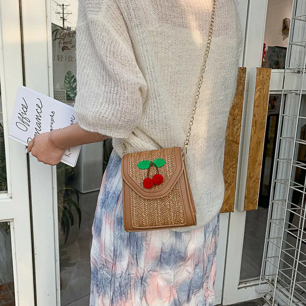 Сумки для женщин модная женская кожаная соломенная сумка на плечо сумочка через