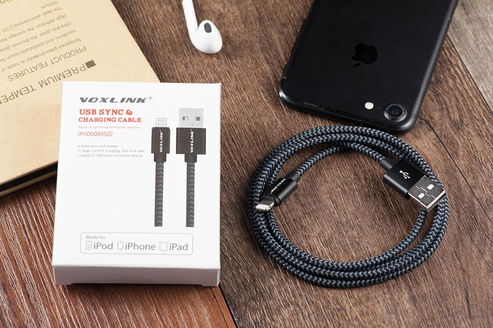 VOXLINK MFI Сертифицированный usb кабель для iPhone 8/8 Plus 2.1A Lightning USB 7/7 65S iPad Pro|usb cable for iphone|cable