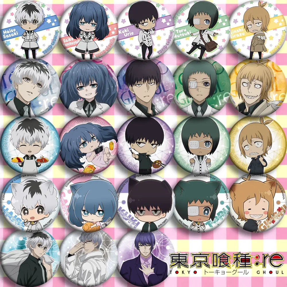 

Anime Tokyo Ghoul commission Cosplay Badge Cartoon Collection Bags Badges For Backpacks Button Clothes Brooch Pins gifts