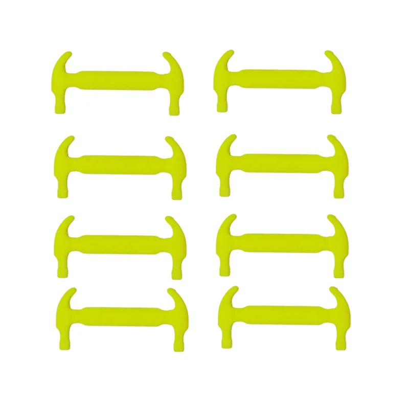 Yellow 10 шт./лот детская шнурки творческий бездельник силиконовый без связали Стирка эластичные молоток обуви аксессуары для детей обувь - Цвет: Yellow