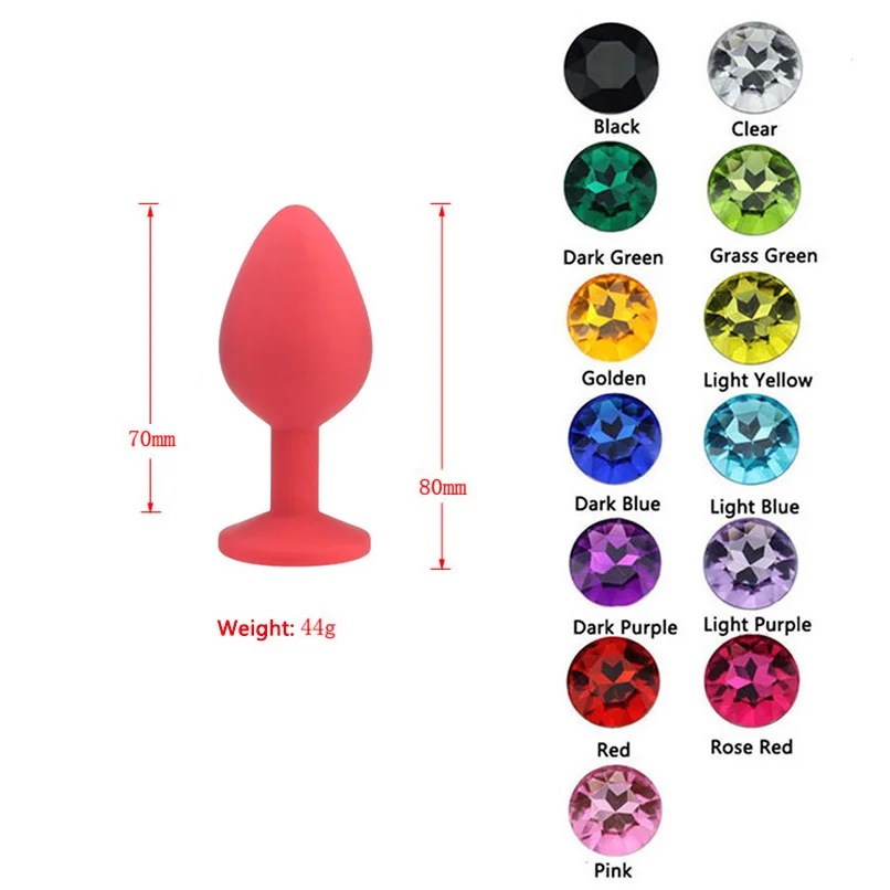 Medium Size Anal Sex Toys For Women &amp Men Red Erotic Butt Plugs + Crystal Jewelry Adult Booty Beads Anus Products Tube Tool |