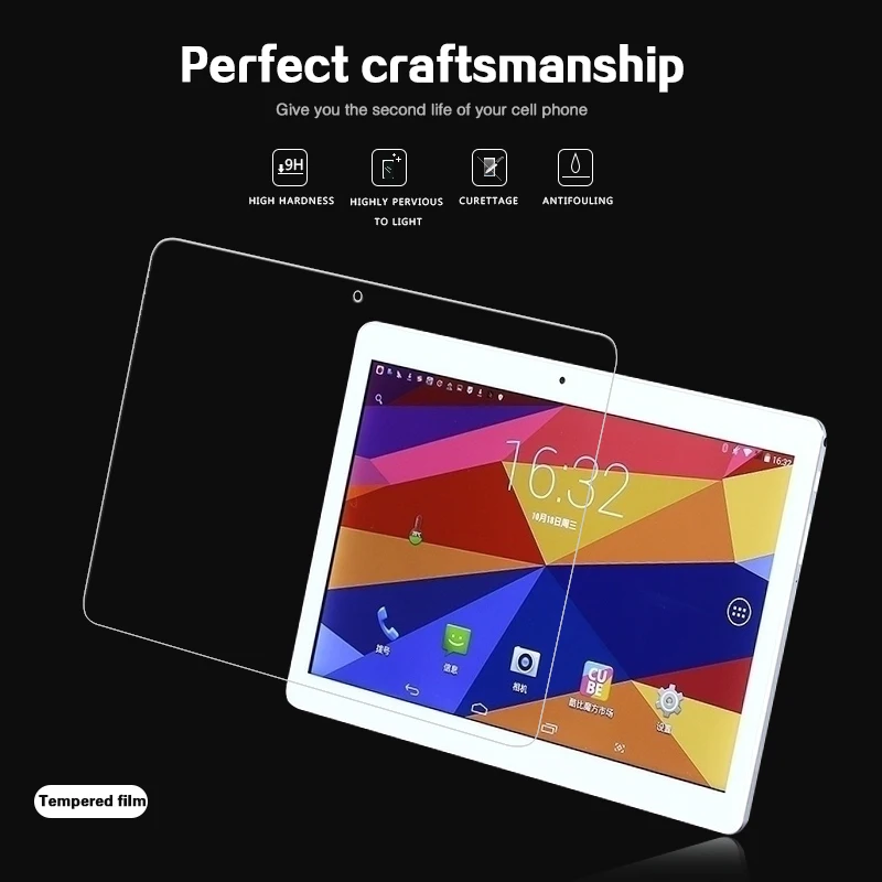 

0.33mm 9H Premium Tempered Glass Film For Cube iplay X9 U63 9.6" Tablet Clear Screen Protective Film + Safety Package