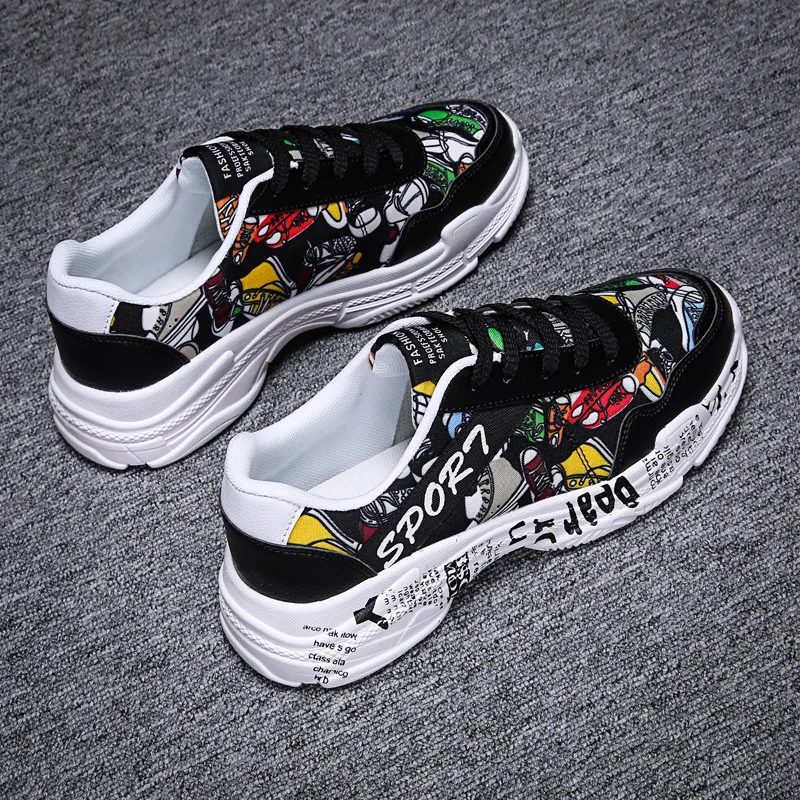 Кроссовки мужские на платформе Вулканизированная подошва удобная дышащая