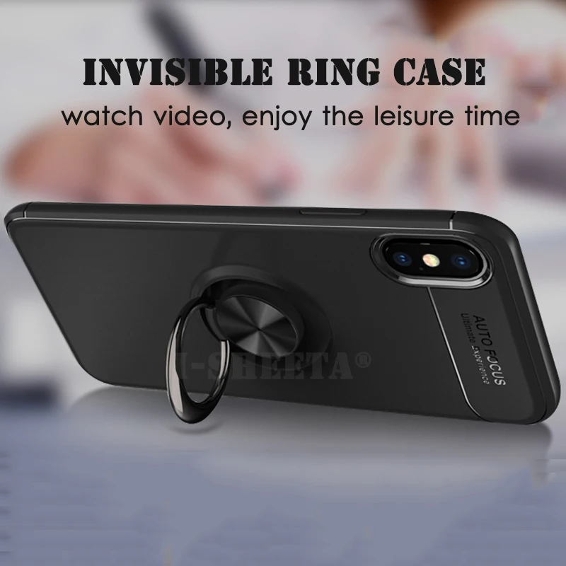 360 магнитных металлических палец кольцо телефонные чехлы для iPhone XS Max XR Мягкий ТПУ