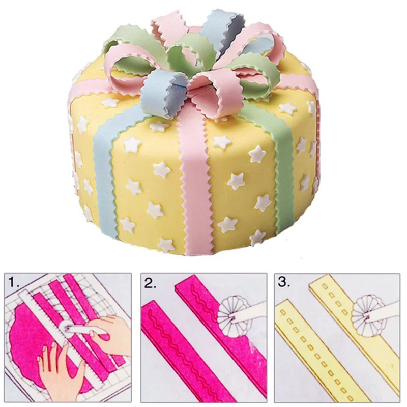 DIY Инструменты для торта помадка сахарное ремесло паста тиснение 4 колеса