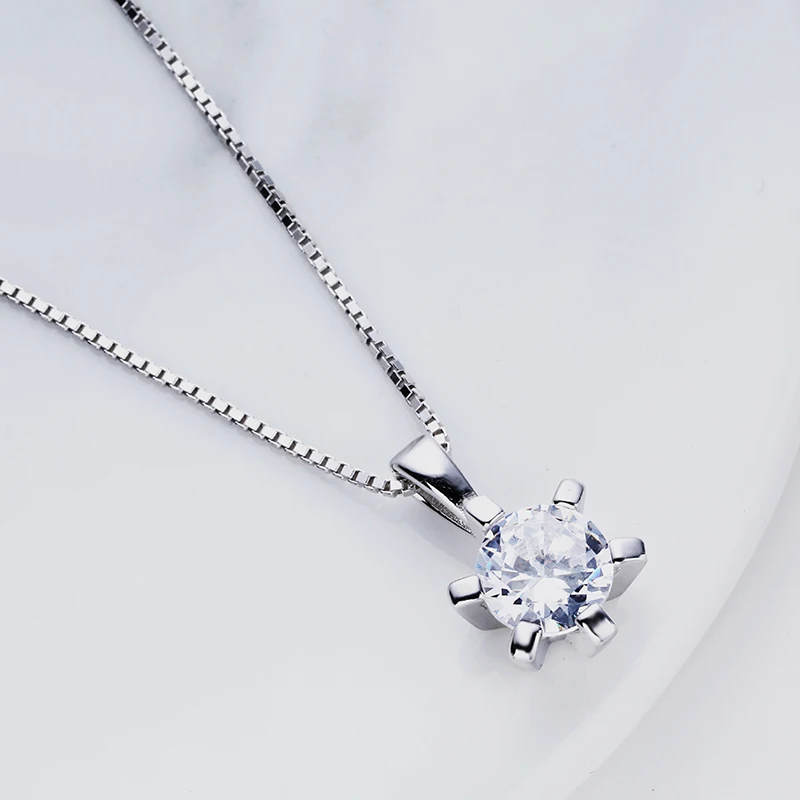 Fashionable long necklace silver 925 jewelry snowflake shape statement choker necklaces gift for family ZPS01595 | Украшения и