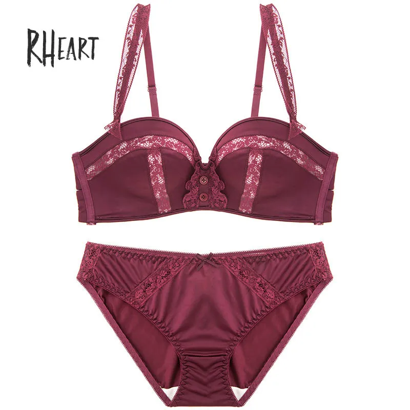 Roseheart, женские Модные Красные кружевные комплекты с бюстгальтером, комплект с бюстгальтером, трусики, беспроводное нижнее белье, сексуальное нижнее белье, наборы японских оранжевых бюстгальтеров