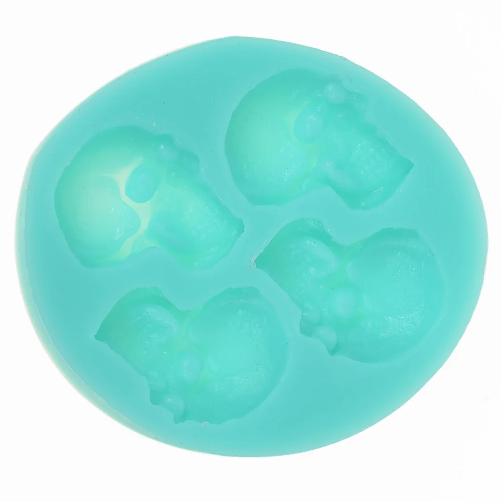 3D череп голова шоколада тиснением силиконовая форма для выпечки в форме цветка