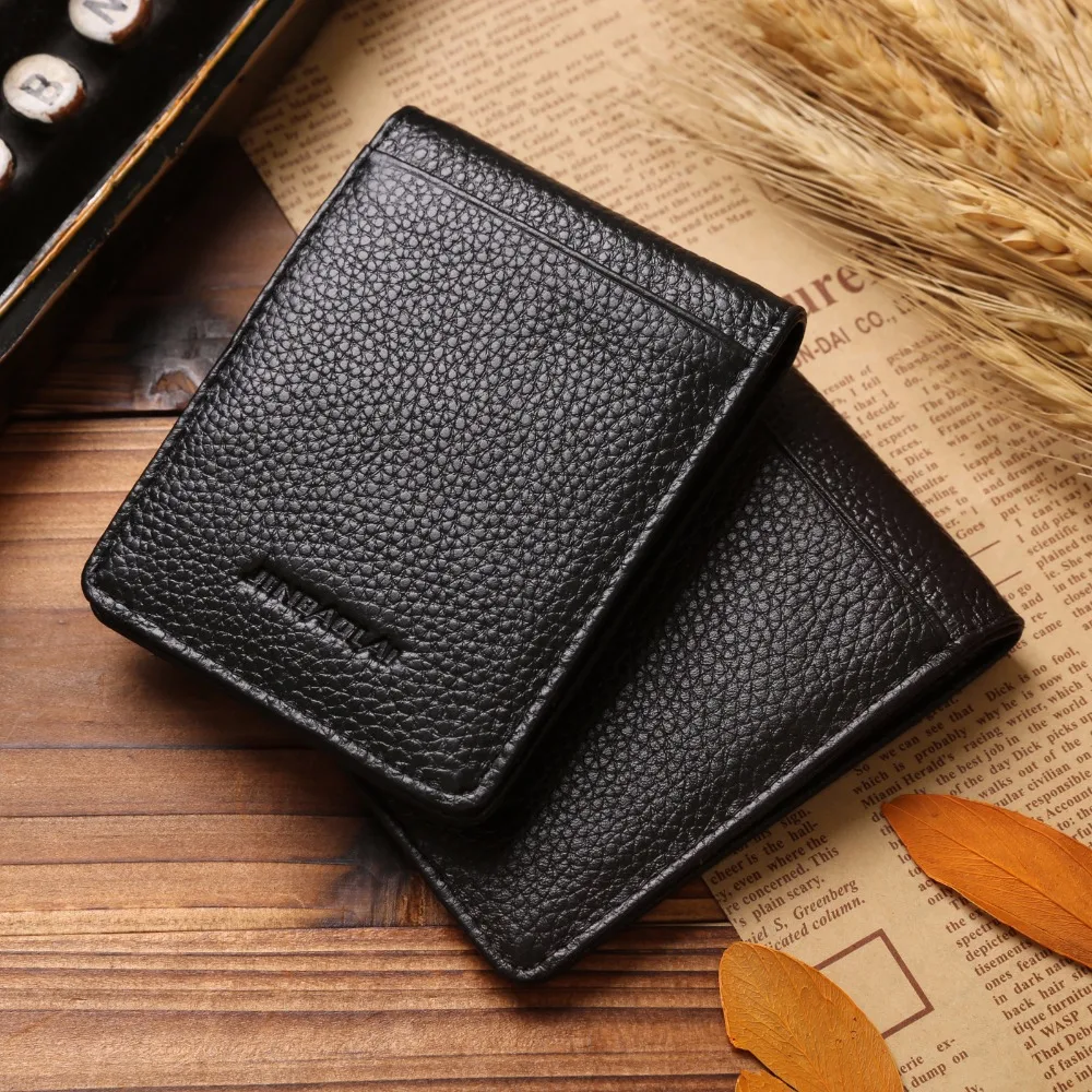 Модные мужские кошельки из натуральной кожи зажимы для денег короткий Карманный