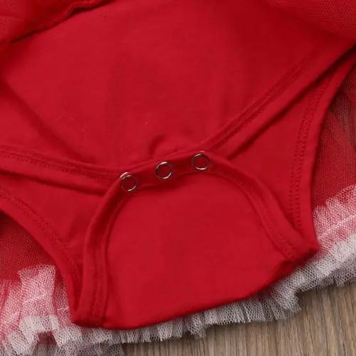 Рождественский комплект одежды для маленьких девочек Осеннее красное платье