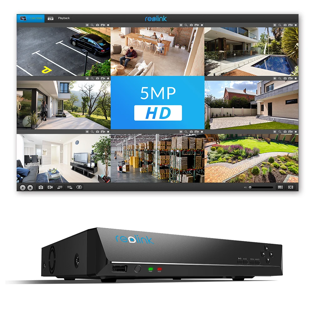 Reolink NVR 8ch для Reolink 4MP/5MP/4K ip камера P2P 24/7 Запись H.264 видео рекордер 2 ТБ HDD RLN8-410
