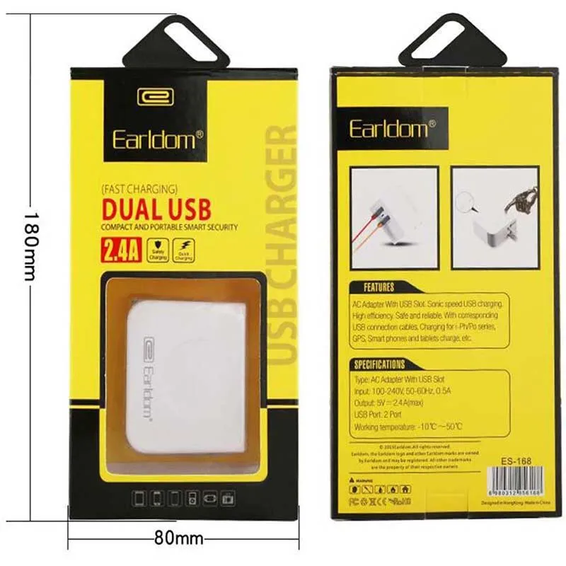 Портативный USB Батарея Зарядное устройство Универсальный Быстрый Dual США стены 2.4a