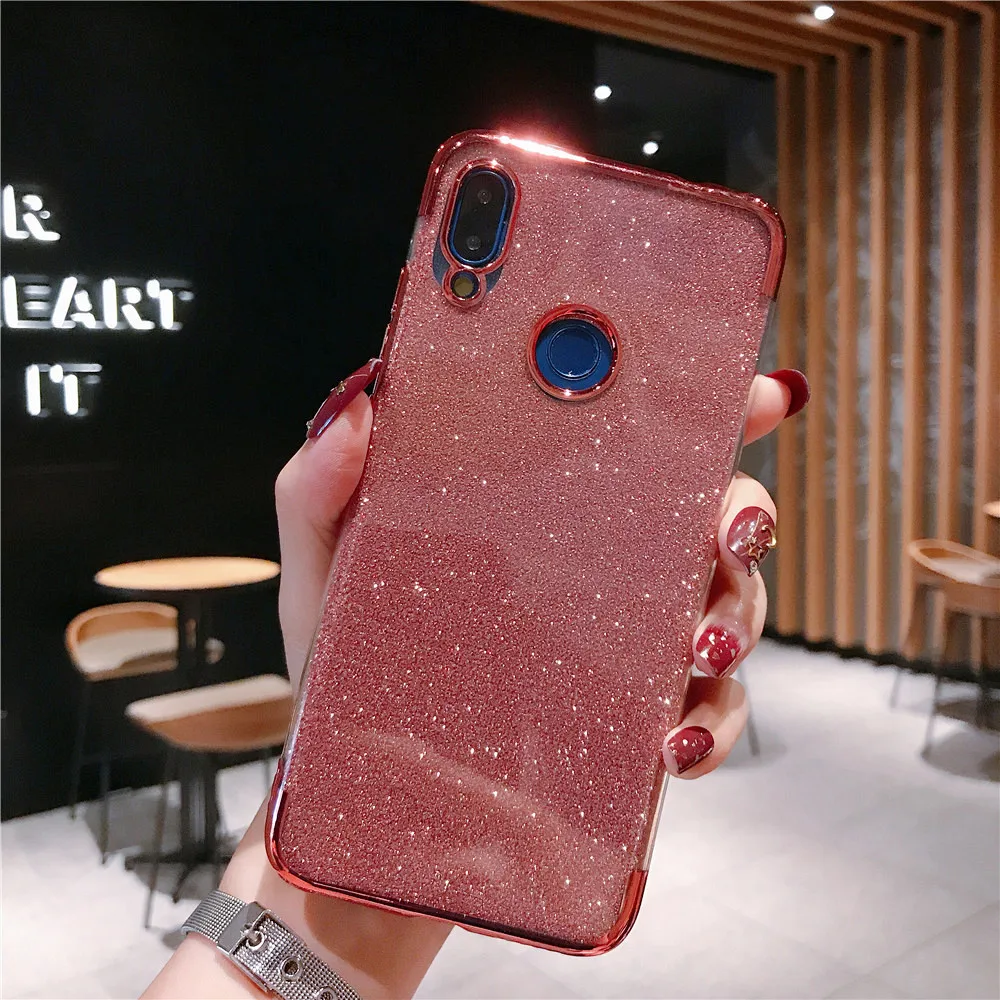 Rose Gold Роскошный Блеск Мерцающий блестящий чехол для Xiao mi 9 mi 6 4X 5X 6X mi x 2 2S Max 3 A2 8 Lite 9 SE PocoPhone F1 A1 Play mi 8 Funda - Цвет: Rose Gold