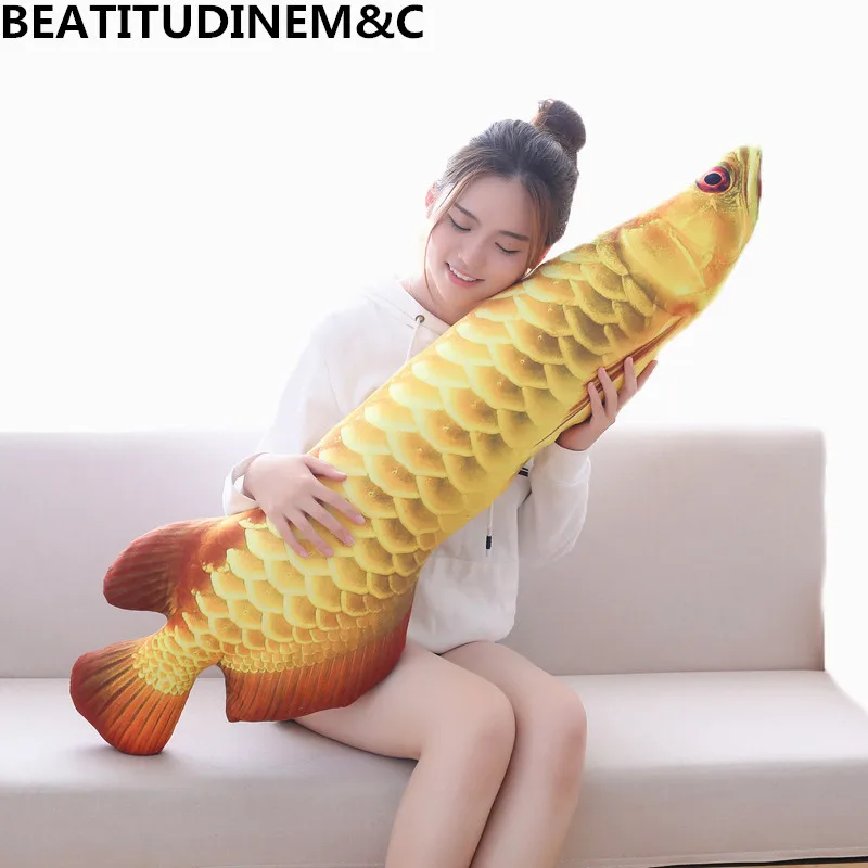 1 шт. 70 см/90 см/120 см золотая плюшевая игрушечная Подушка Arowana заполненные детские