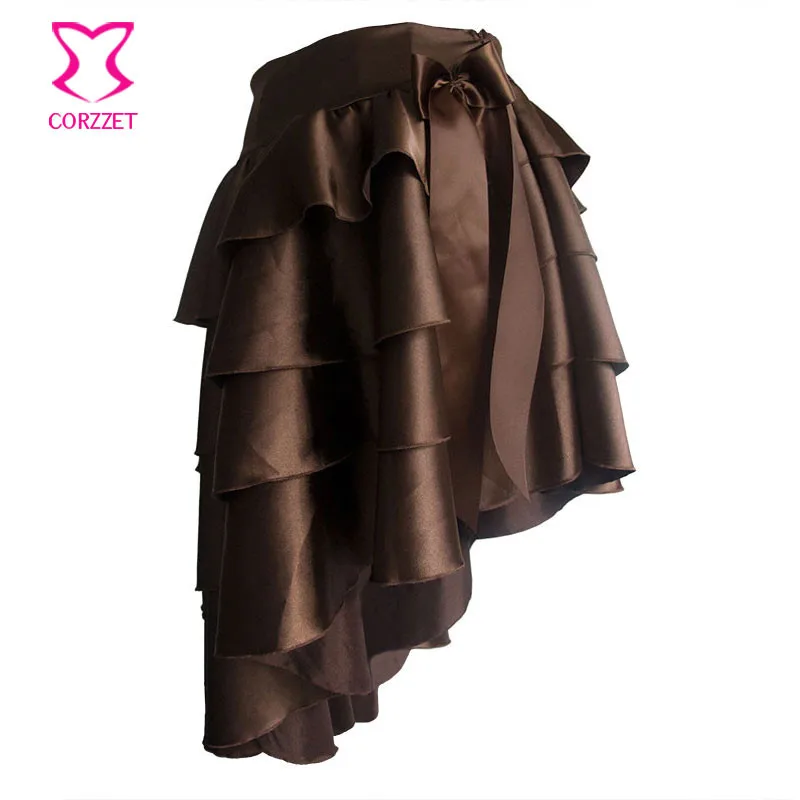 Коричневый винтажный принт джинсовая куртка + юбка корсет готические платья