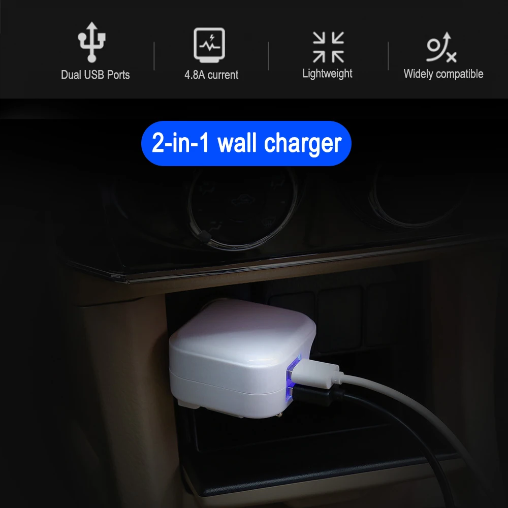 Двойное USB быстрое автомобильное зарядное устройство для Xiaomi 9 redmi k20 Pro для iPhone X XR huawei p20 для samsung S10 9 8 7 телефон настенное дорожное зарядное устройство
