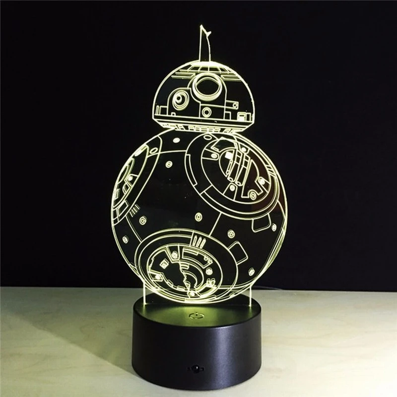 Ночник Звездные войны BB8 спальня настольная лампа 3d энергосберегающий ночник s