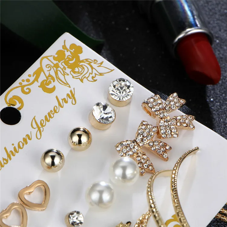 17 км Bijoux геометрический кристалл сердце Серьги-гвоздики для Для женщин Мода Имитация Перл Большие серьги для рождественской вечеринки Свадебные украшения сережки бижутерия серьги серебро серьги с камнями