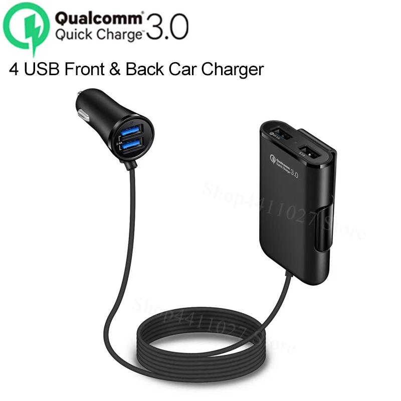 4 Порты QC 3 0 Быстрая зарядка USB аксессуары для автомобильного зарядного