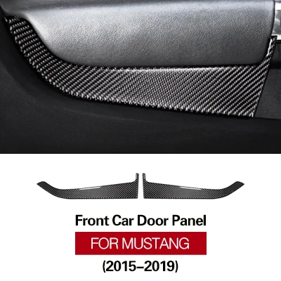 Front Car Door Panel TPIC для Mustang углеродное волокно 2 шт./лот Автомобильная Дверная панель авто автомобильный аксессуар наклейка украшение интерьера Крышка- стиль - Название цвета: Front Car Door Panel