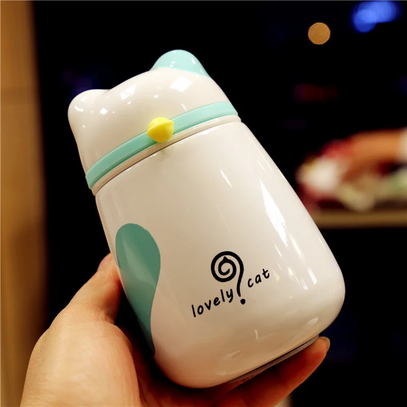 250 мл креативный мультяшный милый кот термоизоляционная кружка вакуумная