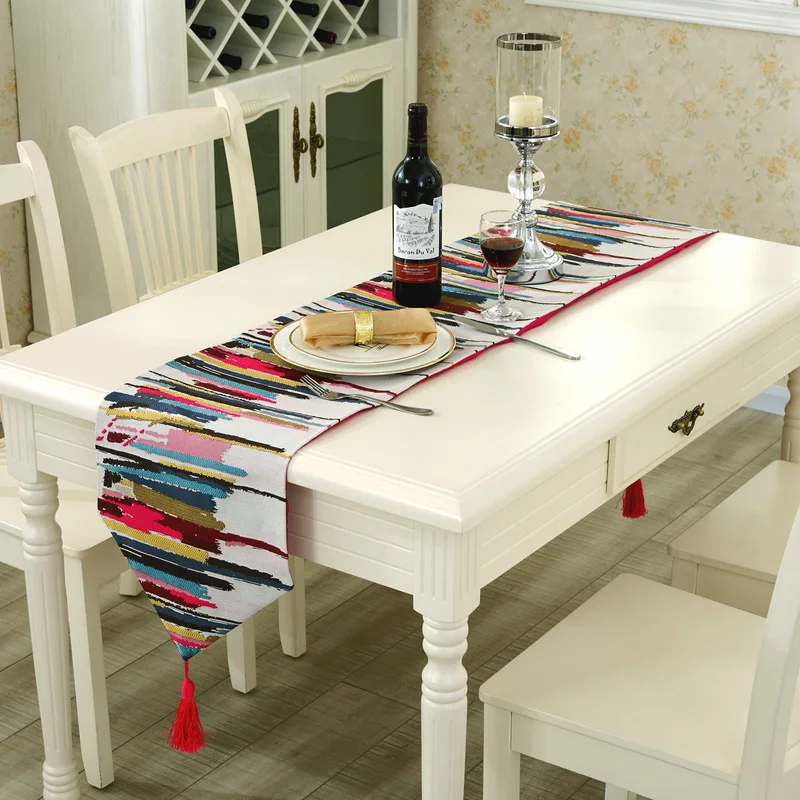 Европейский стиль роскошный настольный флаг Модный Красочный жаккардовый