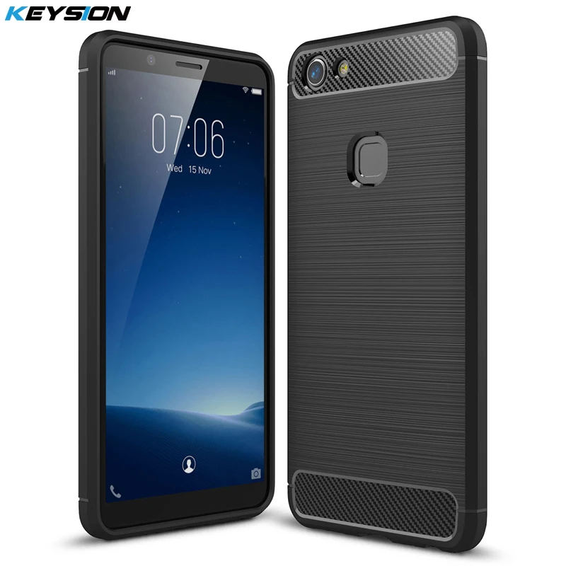 KEYSION чехол для телефона BBK VIVO V7 Экологичное углеродное волокно мягкий ТПУ матовый