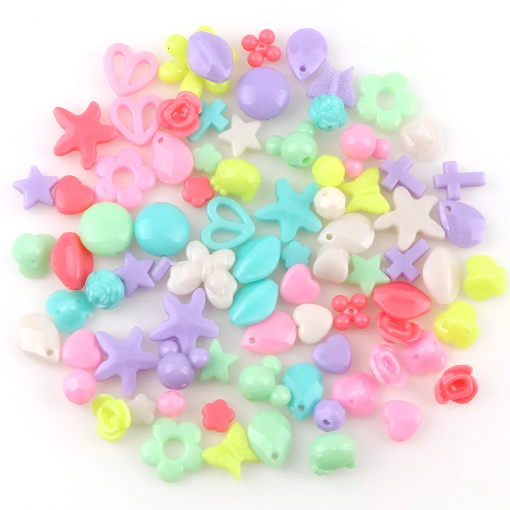 Набор разноцветных бусин каваи разноцветные акриловые пластиковые бусины ярких