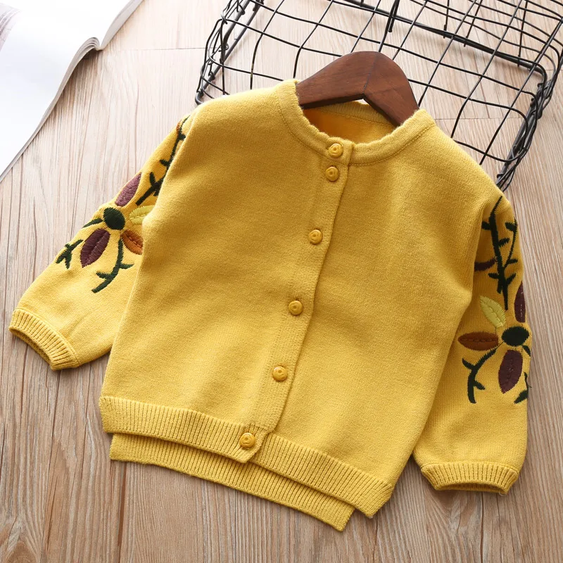 Хлопковый свитер для малышей куртка кардиган с вышивкой корейское пальто