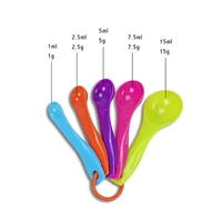 5pcsset baking tools colorful measuring spoons with scales food grade plastic thickening measuring tool kitchen gadgets