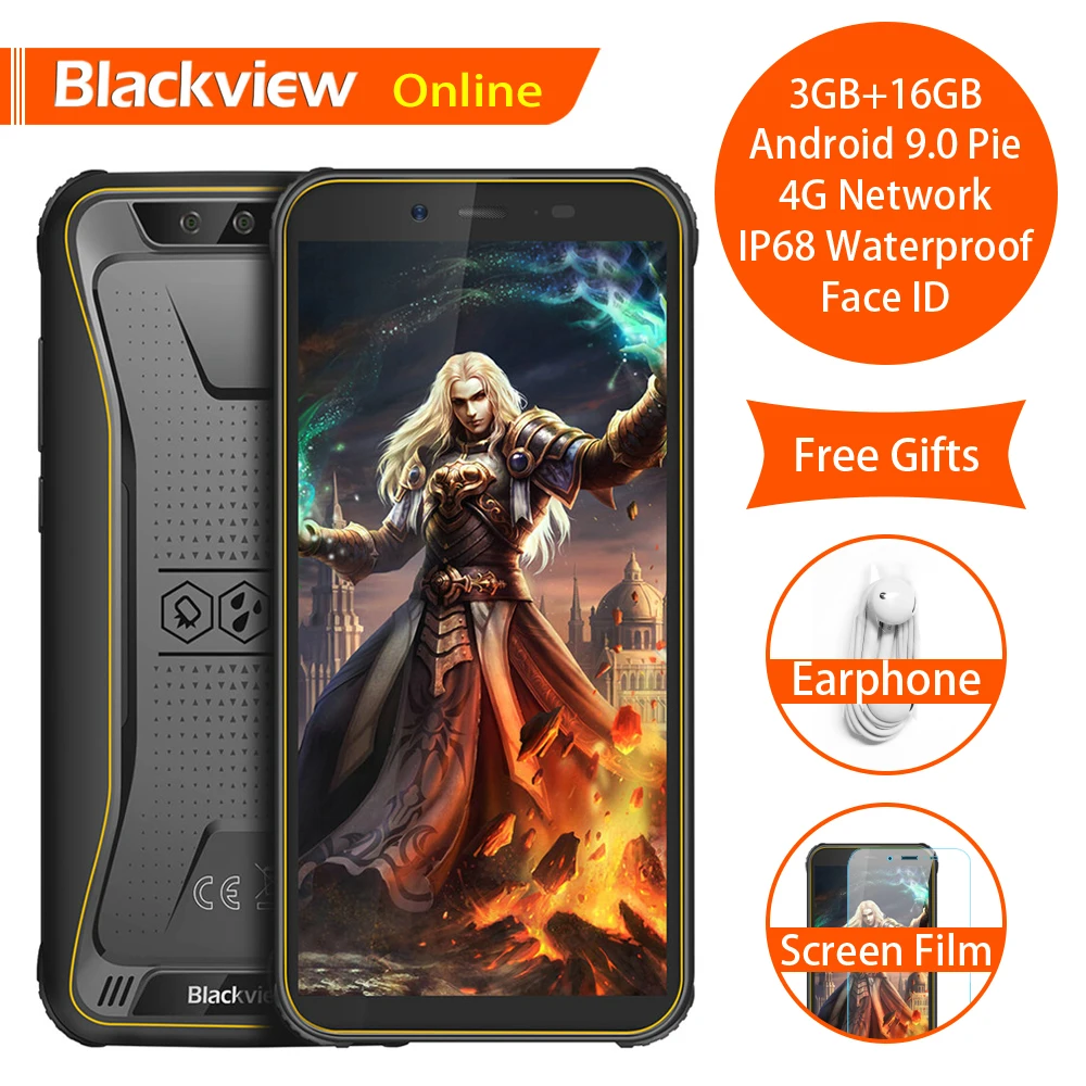 Blackview оригинальный BV5500 Pro 5 &quotIP68 водонепроницаемый прочный смартфон 3 ГБ + 16 Android 9 0