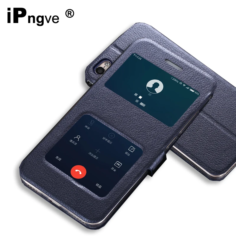 Чехол книжка ipngve из искусственной кожи для Xiaomi Redmi 5 Plus Футляр телефона с окошком